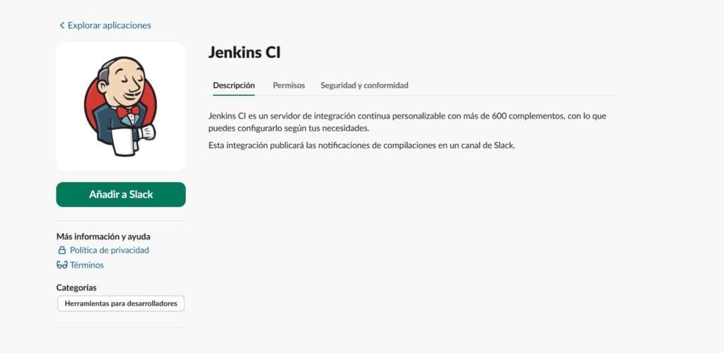 Añadir jenkins a slack