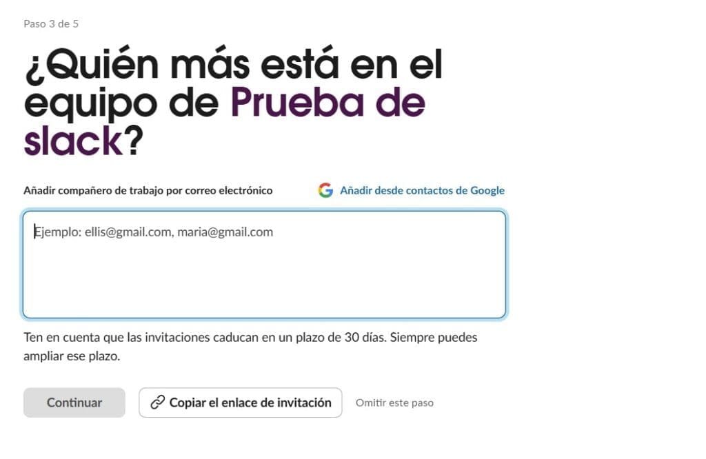 Quién está en el equipo de prueba de slack
