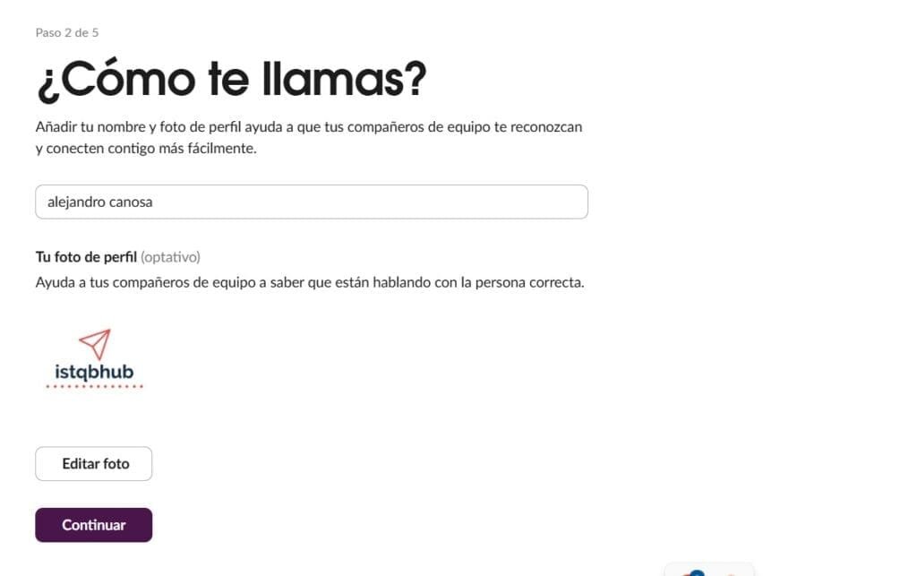 nombre del creador de cuenta de slack